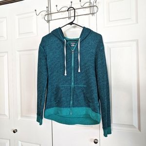 Xhilaration Teal Hoodie Cozy Drawstring Zip Up Jacket Medium